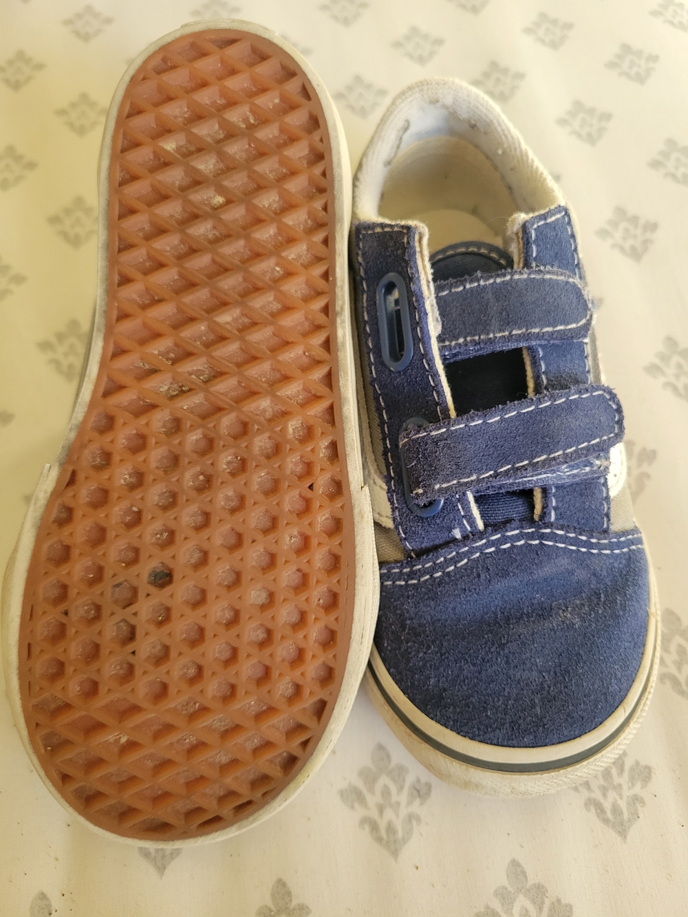 Vans Kids Blue Suede Velcro Sneakers